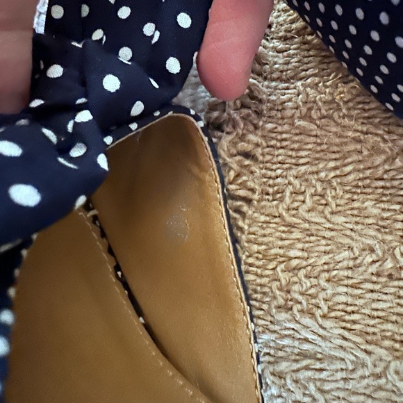 Navy Polk a dot heels - Picture 4 of 7